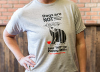 T-Shirt (Unisex) Heather Grey - "Dogs Are NOT Products"