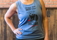 Tank Top (Unisex) Blue - "Dogs are NOT Products"