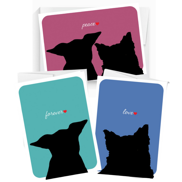 Silhouette Cards - Peace, Love, & Forever (set of 6)