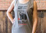 Tank Top (Unisex) Grey - "Dogs are NOT Products"