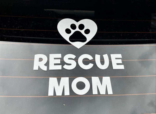 Window Decal - Rescue Mom Heart