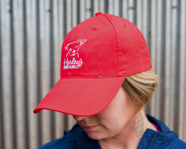 Red Embroidered Cap - Harley's Dream