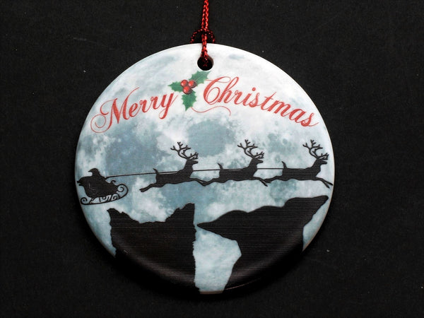 Ceramic Harley & Teddy 'Merry Christmas' Ornament