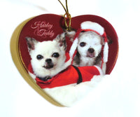 Ceramic 'Harley & Teddy' Heart Ornament